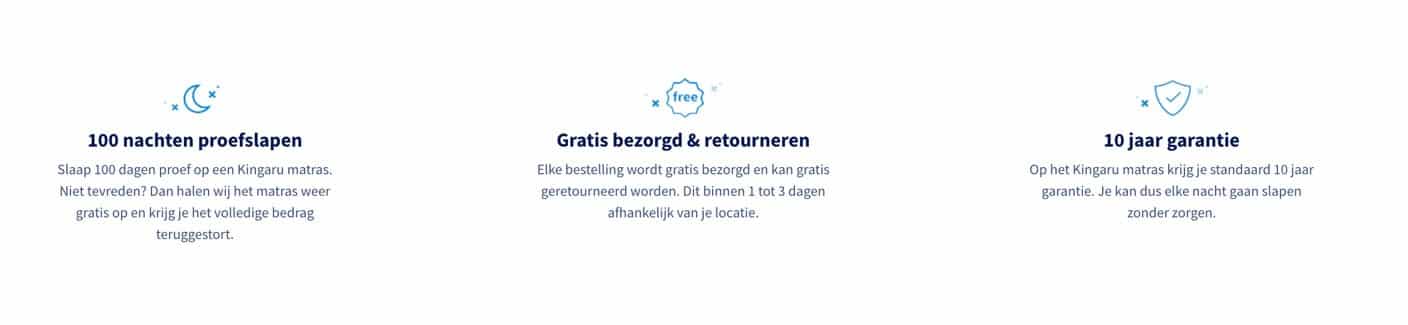 kingaru matras proef slapen